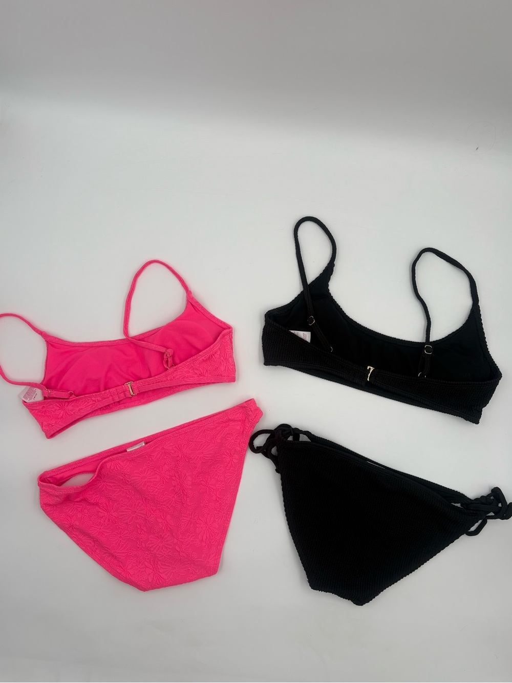 No Boundaries Bikini Swimsuit Bundle Size L 11-13 Pink Black 2 Piece Sets - Picture 2 of 14